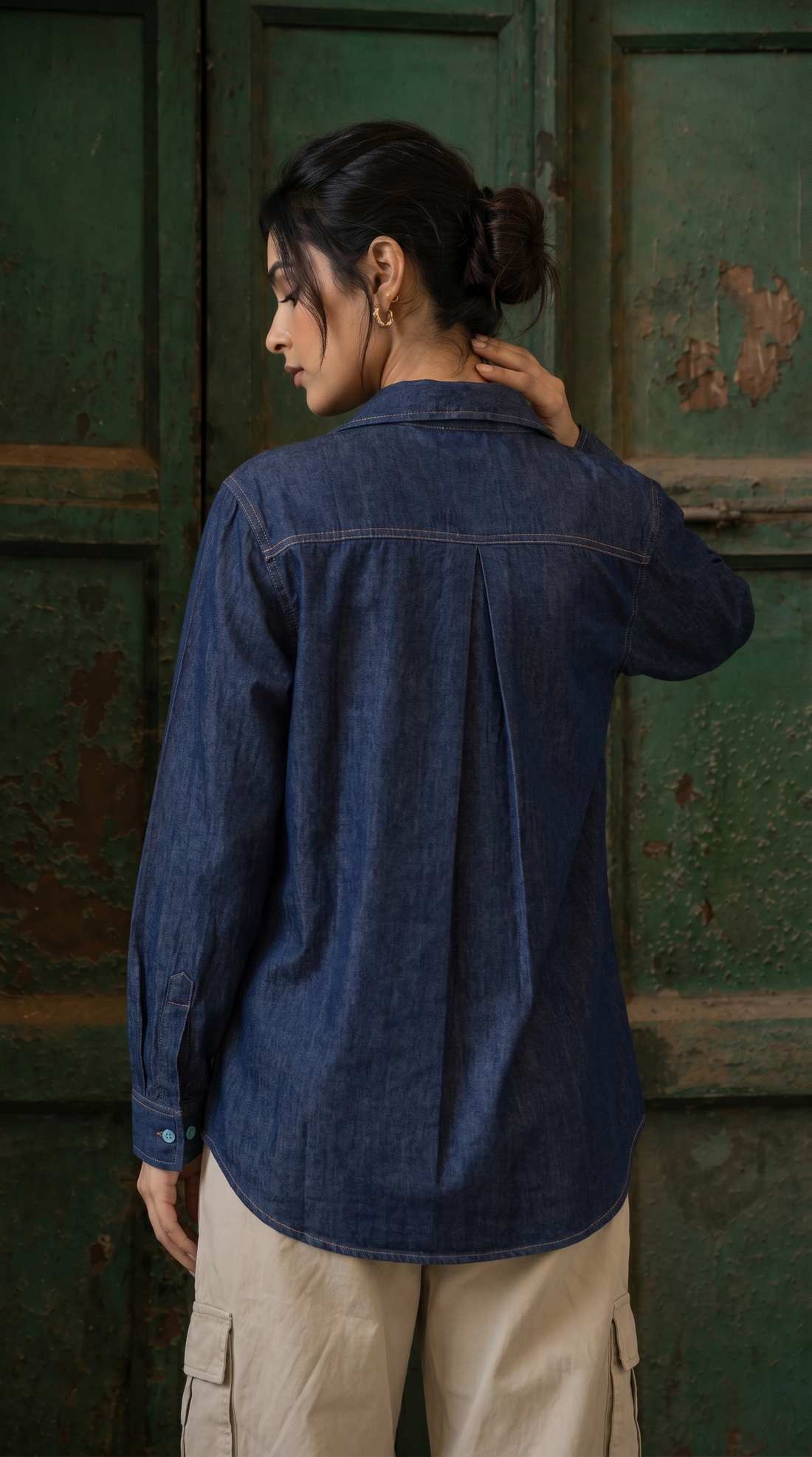 The Applique Floral Denim Shirt