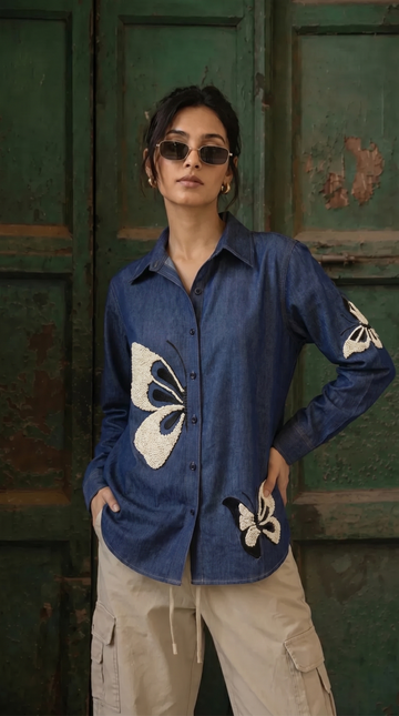 The 3D Tape-Work Denim Shirt