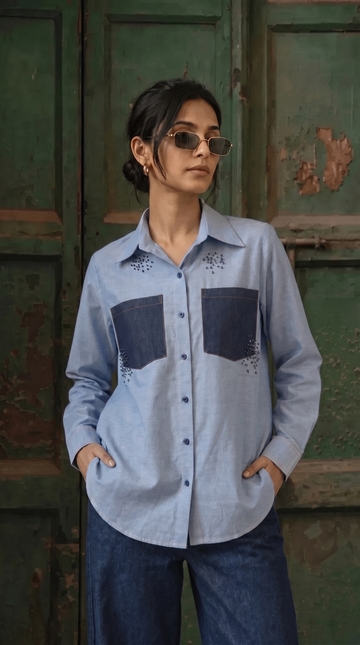 Flora Texture Denim Shirt
