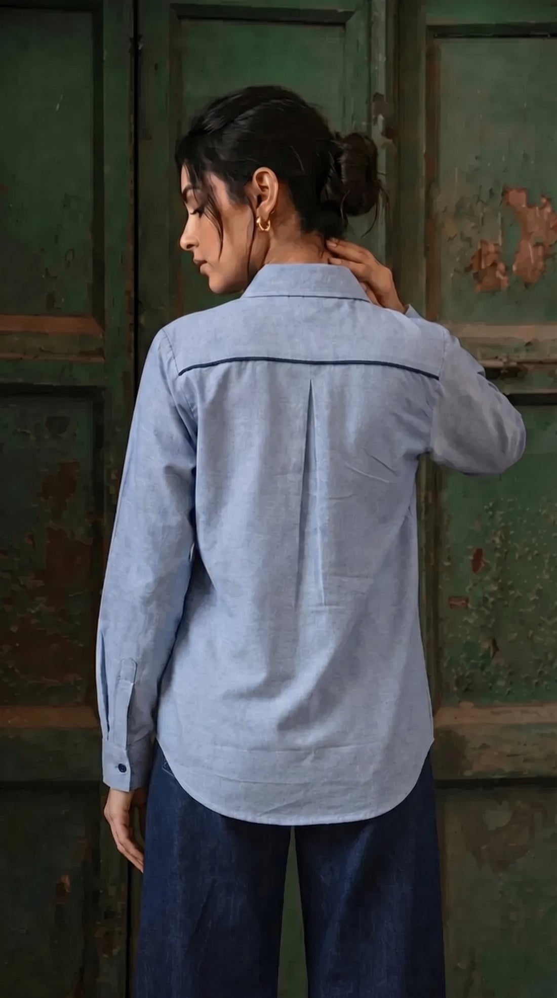 Flora Texture Denim Shirt